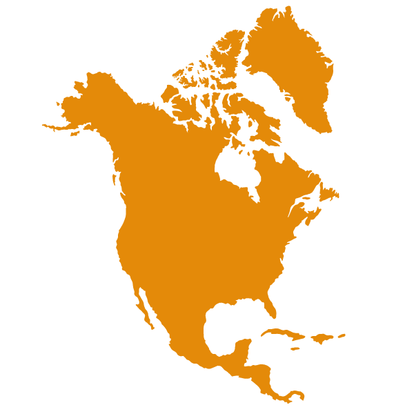 Map of USA and North America