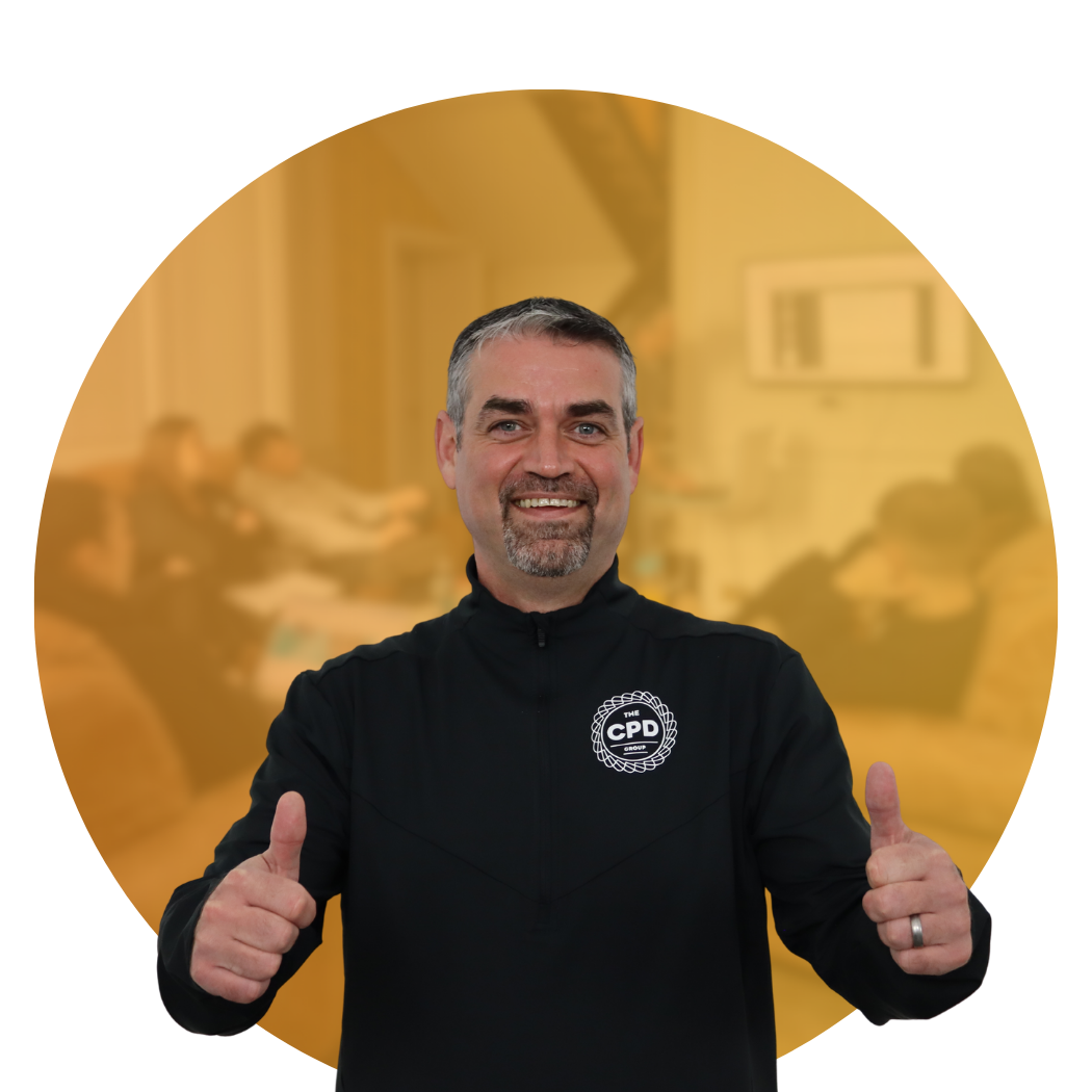 Andy The CPD Group COO giving a thumbs up gesture to being commited to CPD Recognition with The CPD Group