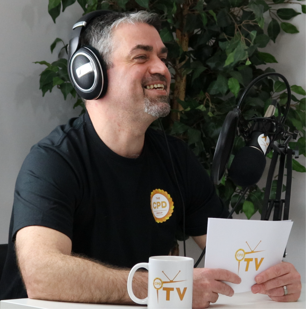 Man recording a CPD Audio Podcast